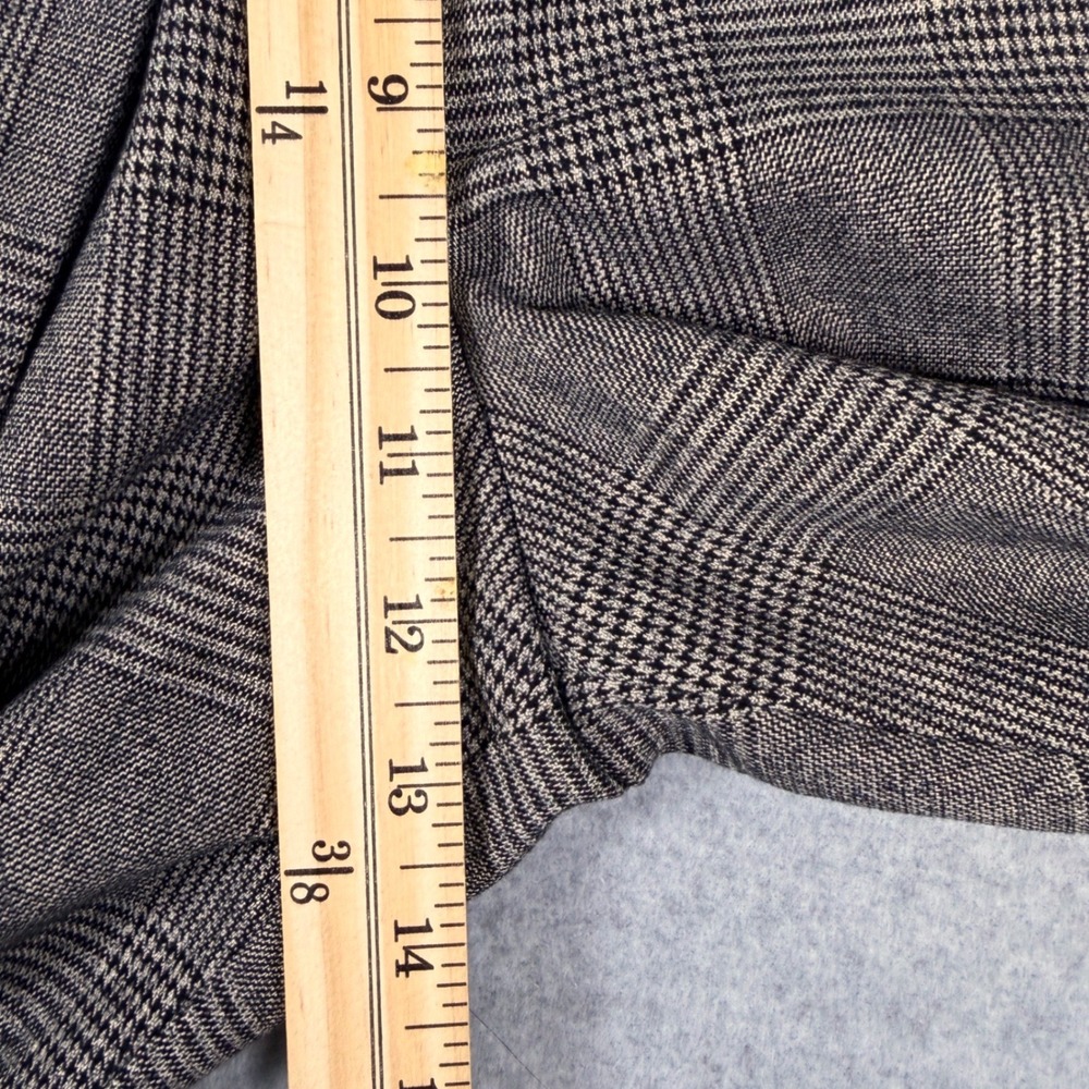 NWT Banana Republic Pleated Tapered Cuffed Pants Charcoal Glen Plaid Y2K Preppy - Picture 10 of 10